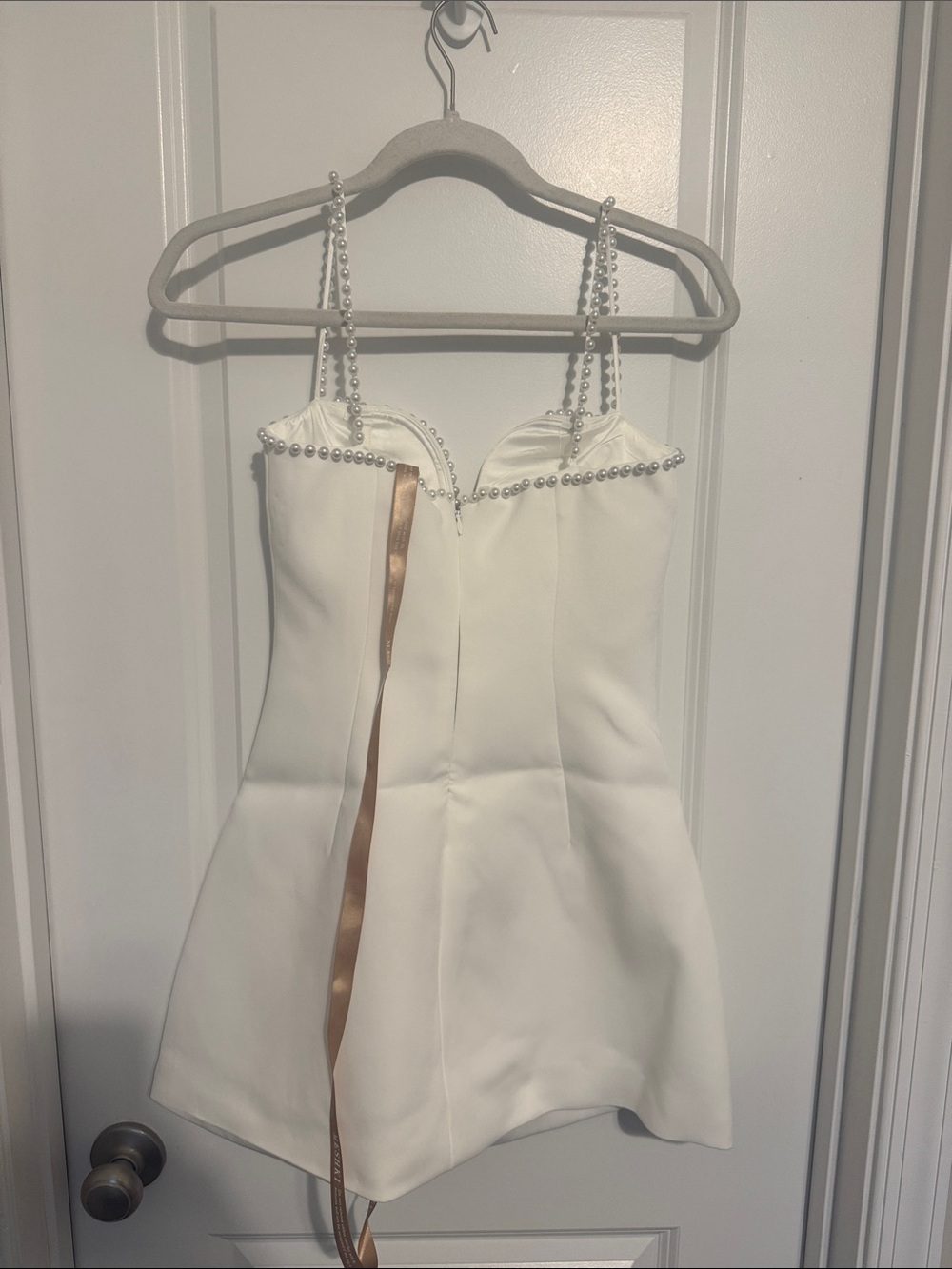 Meshki White Pearl-Accent Mini Dress - Picture 4 of 5